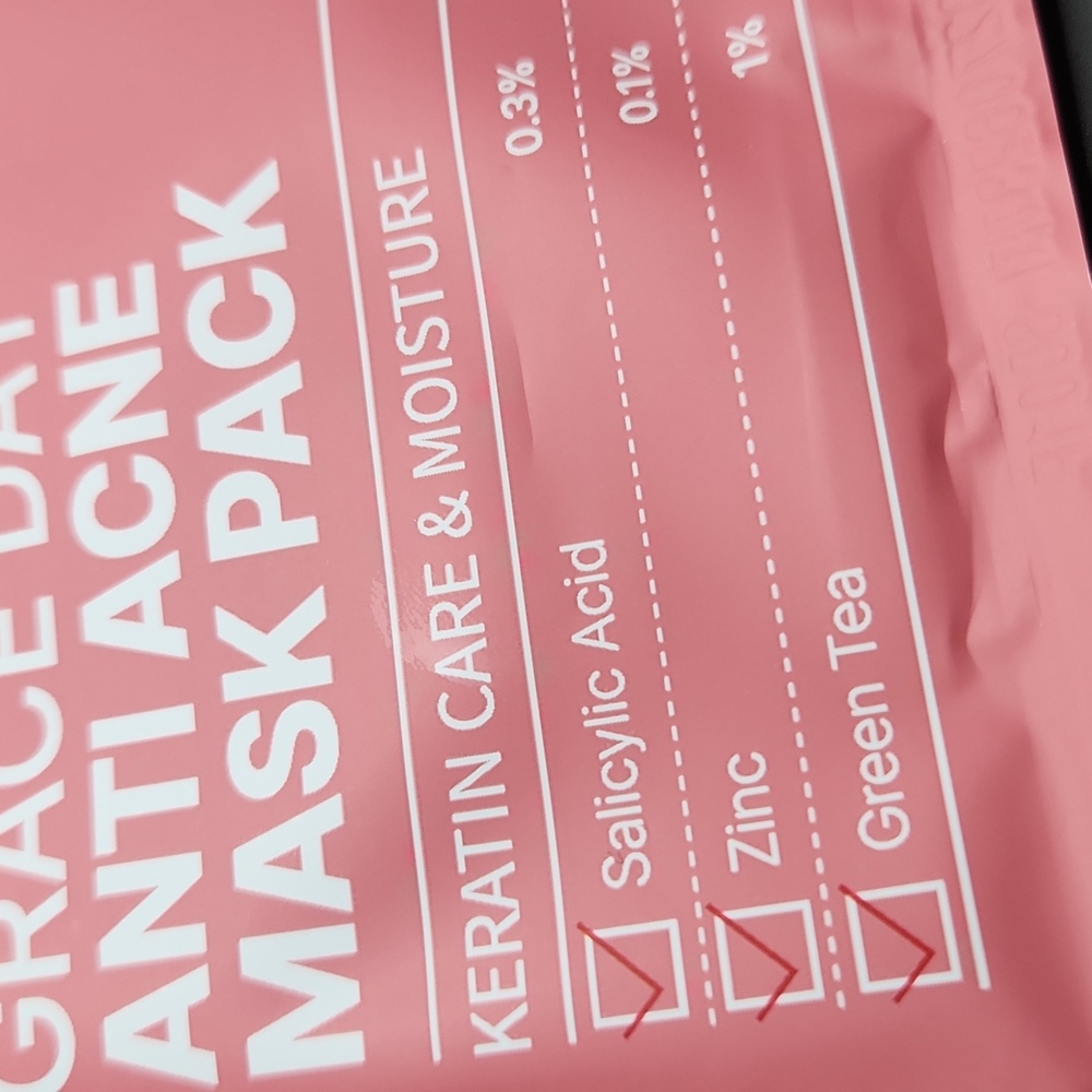 Grace Day Korean Skincare Anti Acne Sheet Mask Pack Of 9 - Picture 5 of 5